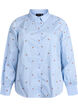 Overhemdbluse met geborduurde kersjes, Blauw, Packshot image number 0