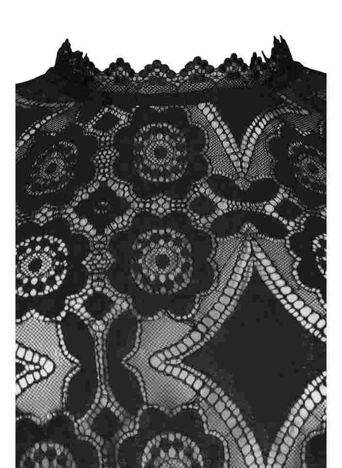 Kanten jurk met lange mouwen, Black, Packshot image number 2
