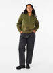 Sweatshirt met gebreide kleding en ritssluiting, Winter Moss, Model image number 2