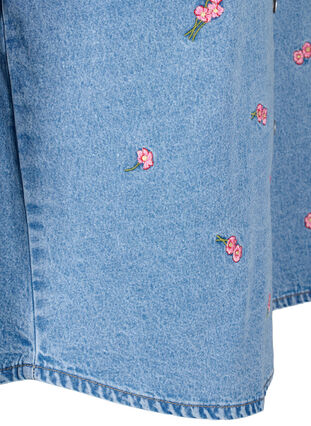 Denim shirt met geborduurde bloemen, L.B.D.Flower AOP, Packshot image number 3