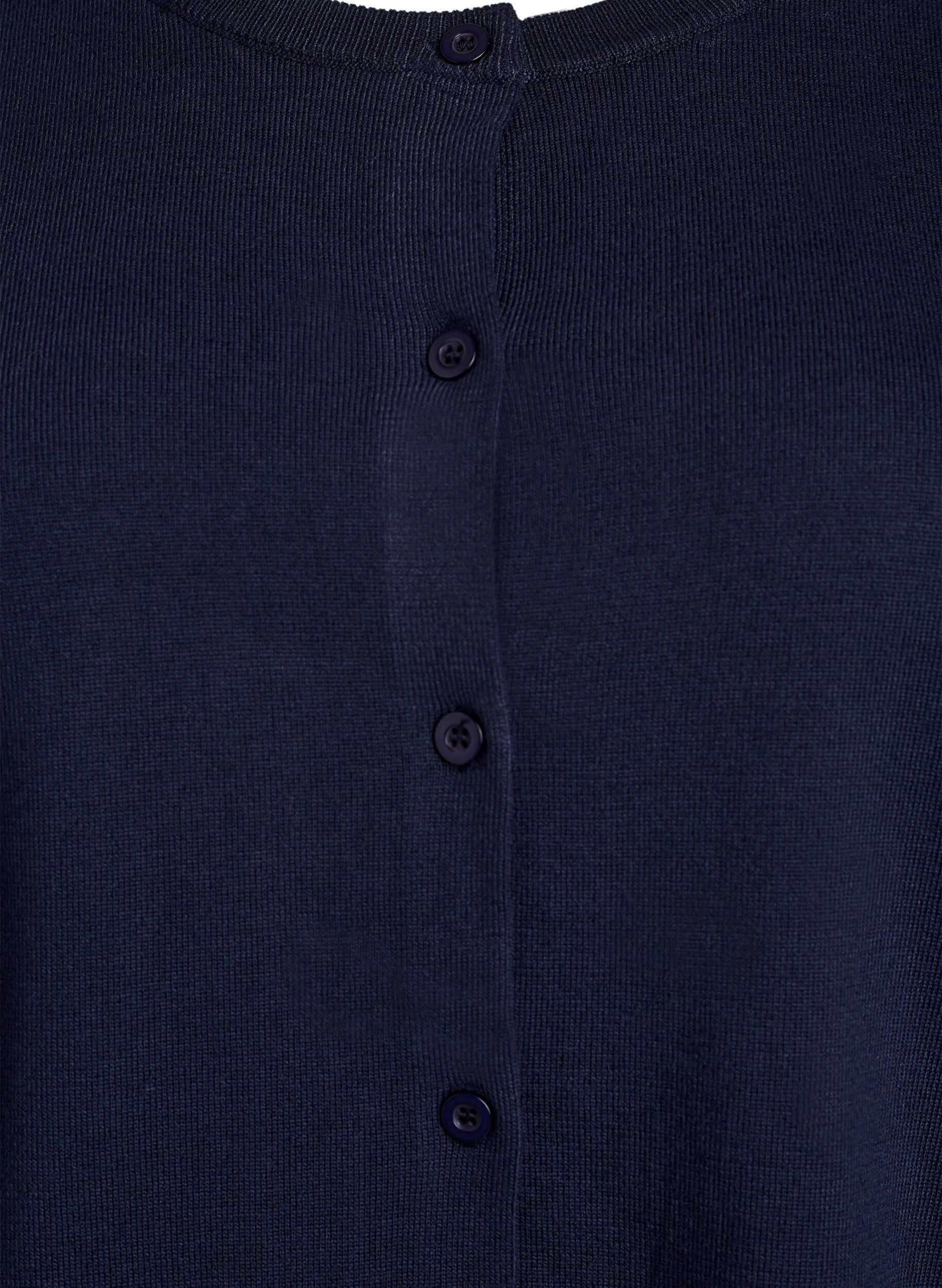 ZizziFijngebreide vest met ronde hals, Blauw, Packshot image number 2