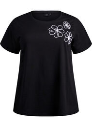 T-shirt met decoratieve details, Zwart