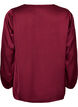 Satijnen blouse met kanten applicatie en parels, Rood, Packshot image number 1
