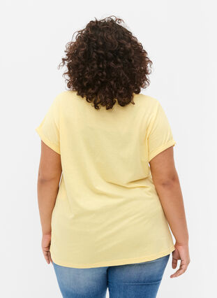 T-shirt met korte mouwen van katoenmix, Popcorn, Model image number 1