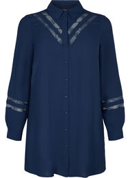 Lang shirt met kanten details, Navy Blazer