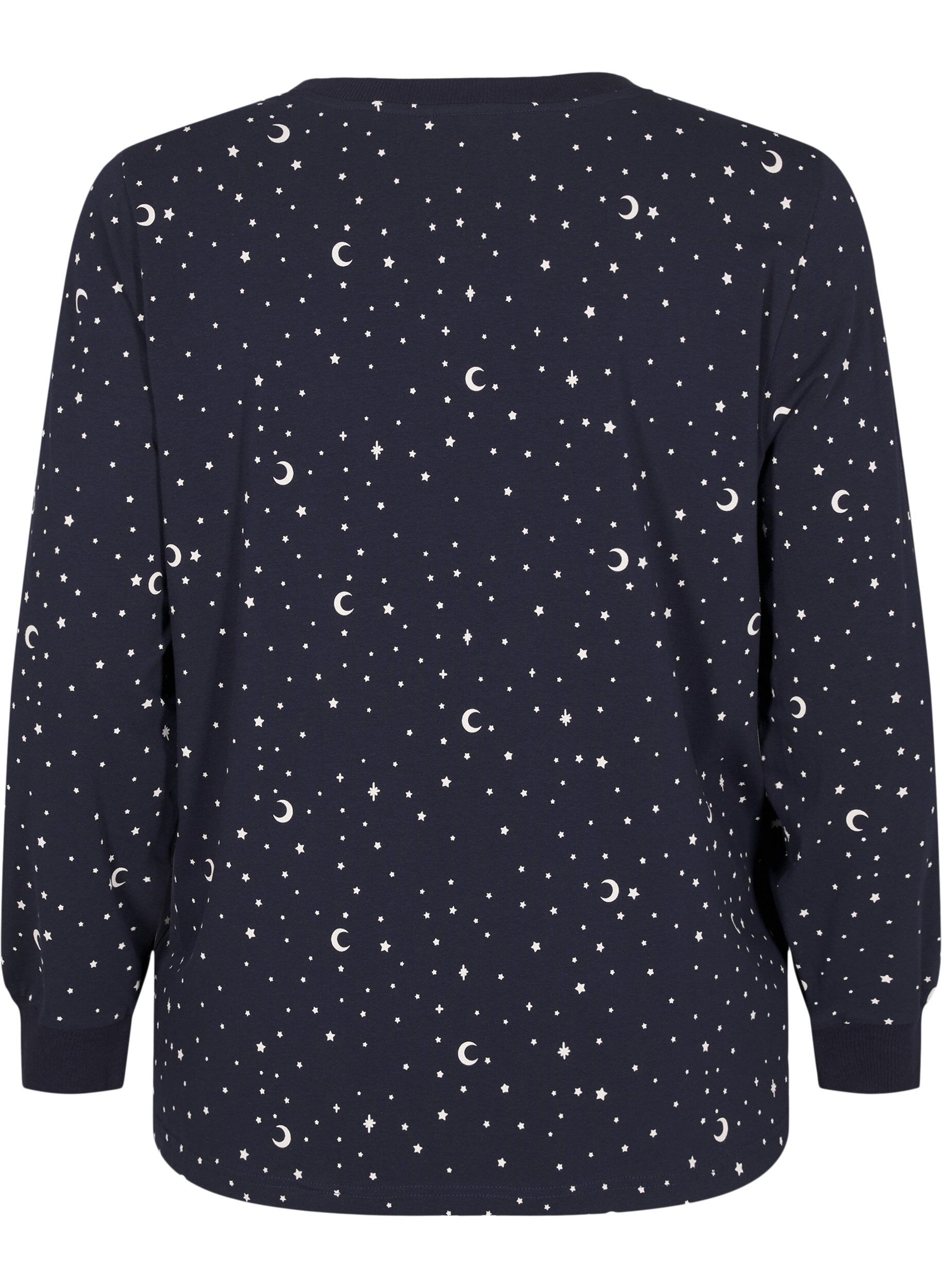 Zizzi Nachtblouse met een print, Blauw, Packshot image number 1