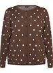 Cardigan met stippen en knoopsluiting, Bruin, Packshot image number 0