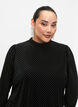 Jurk van velours met structuur, Black, Model image number 2
