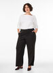 Hoogtailleerde pantalon met rechte pasvorm, Zwart, Model image number 0