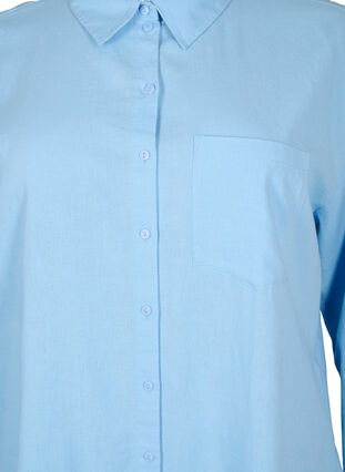 Lange shirt in linnen-viscose blend, Chambray Blue, Packshot image number 2