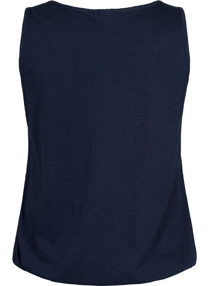 Katoenen top met kanten rand, Navy Blazer, Packshot image number 1