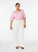 T-shirt met TENCEL&trade; Lyocell en strepen, Roze, Model image number 1