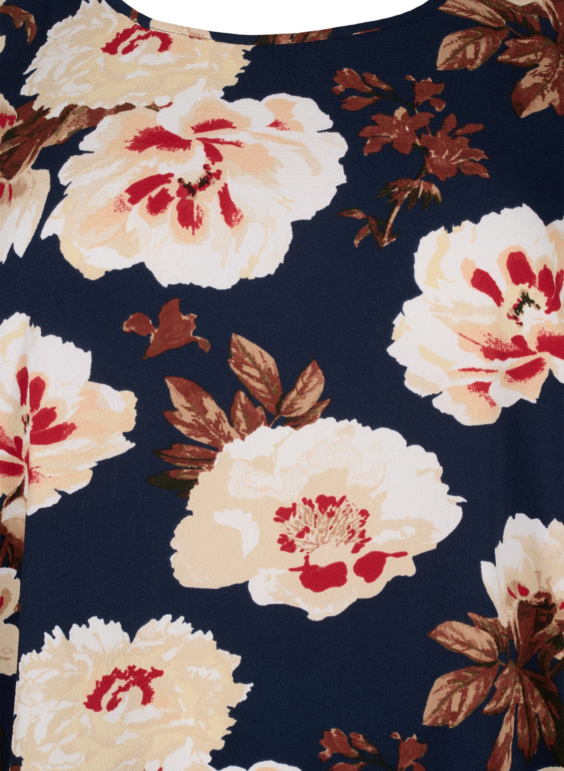 Zizzi Jurk met print en korte mouwen, Blauw, Packshot image number 2