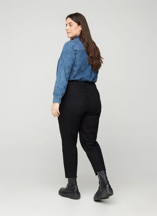 Cropped mom fit Mille jeans met losse pasvorm, Black, Model image number 0