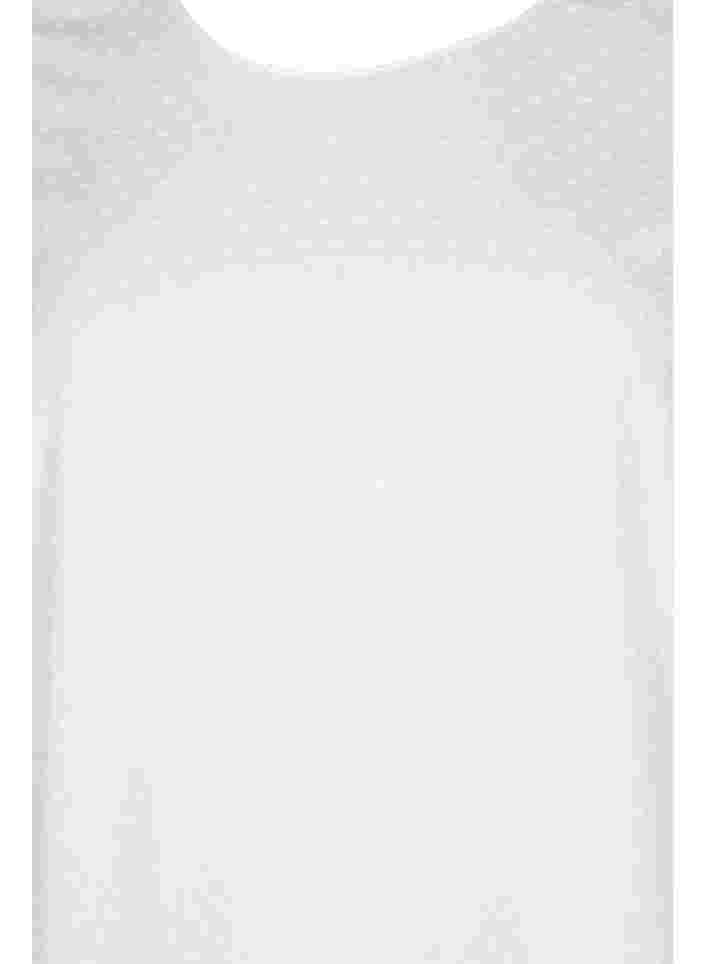 Gestructureerde viscose top met vleermuismouwen, Bright White, Packshot image number 2