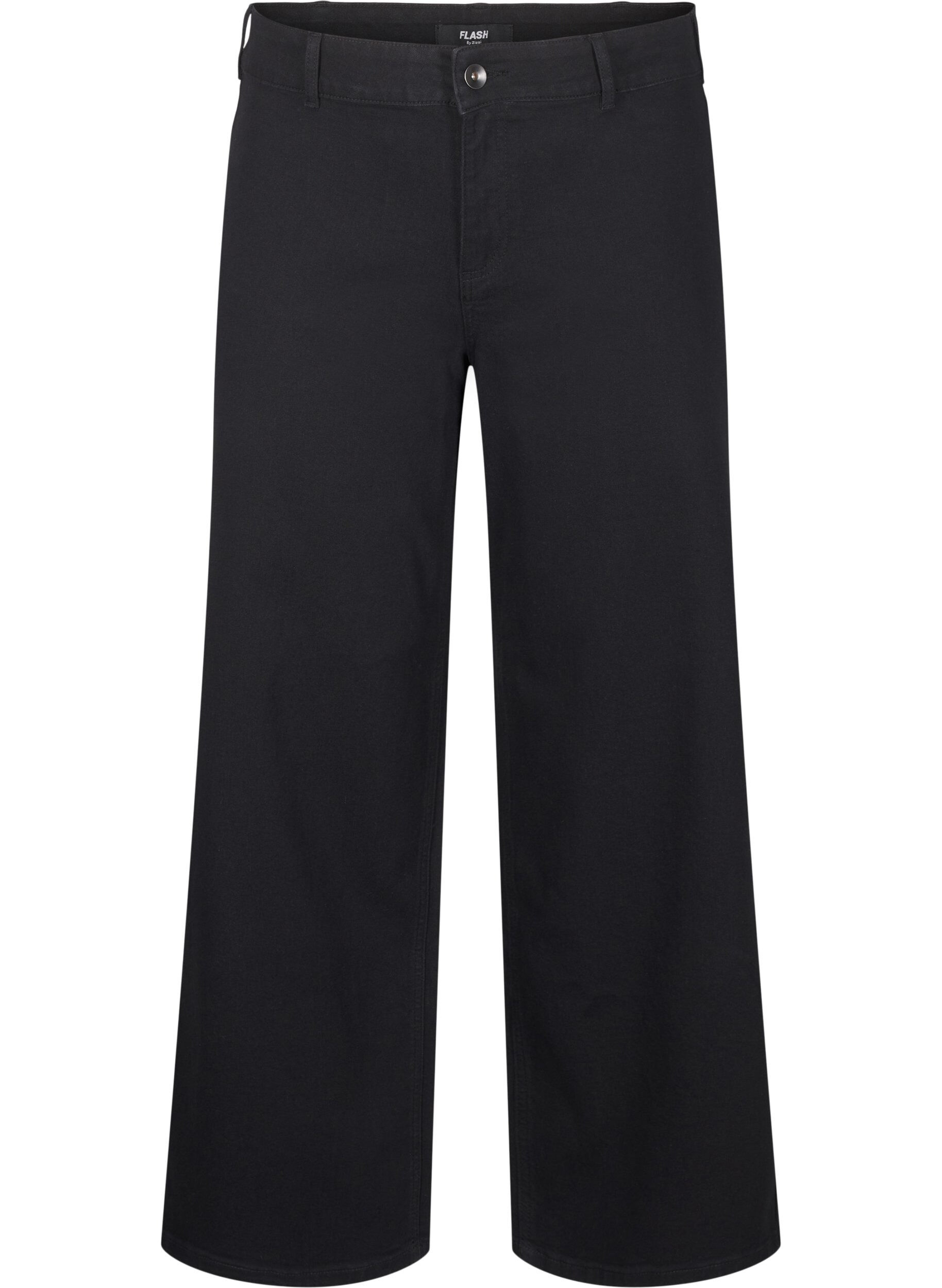Zizzi FLASH - Jeans met wijde pijpen, Zwart, Packshot image number 0