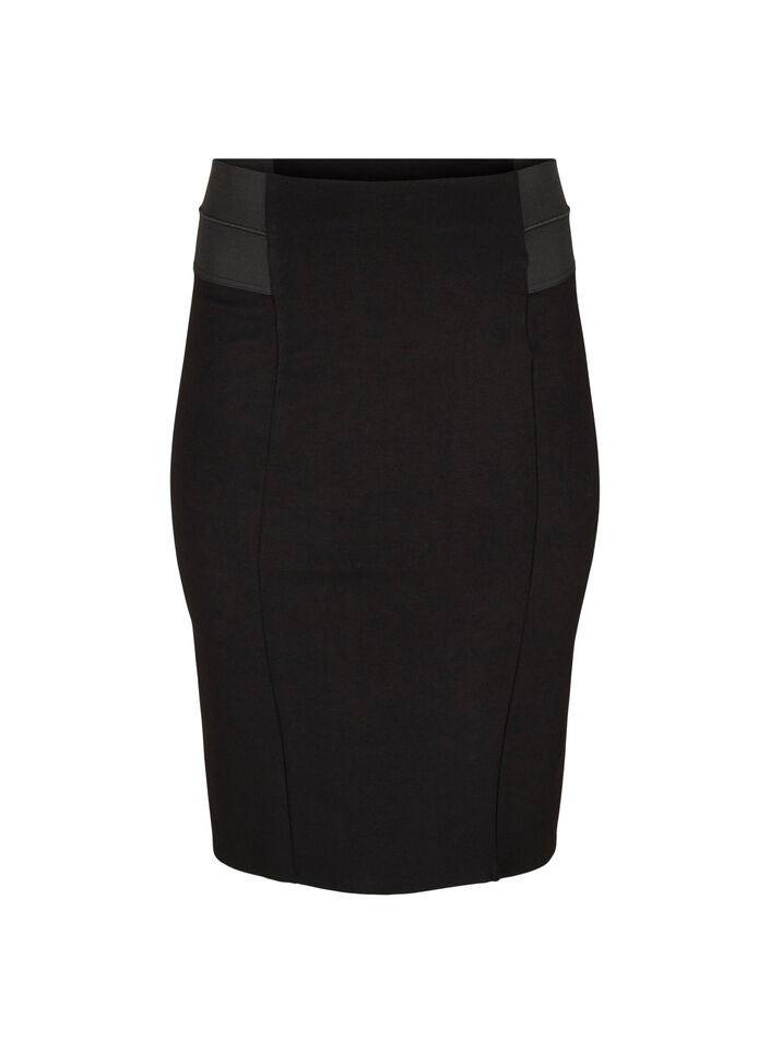 Nauwsluitende rok met elastiek in de taille, Zwart, Packshot image number 0