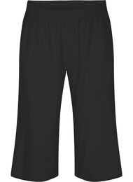 7/8 broek in katoenmix met linnen, Black