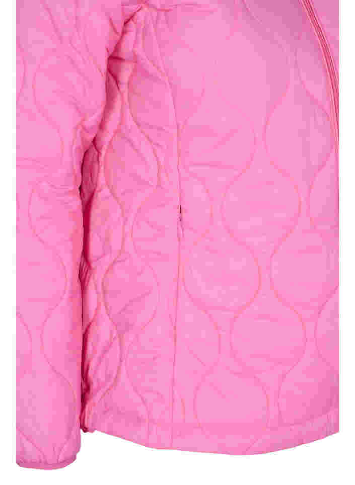 Doorgestikte jas met rits en zakken, Hot Pink, Packshot image number 3
