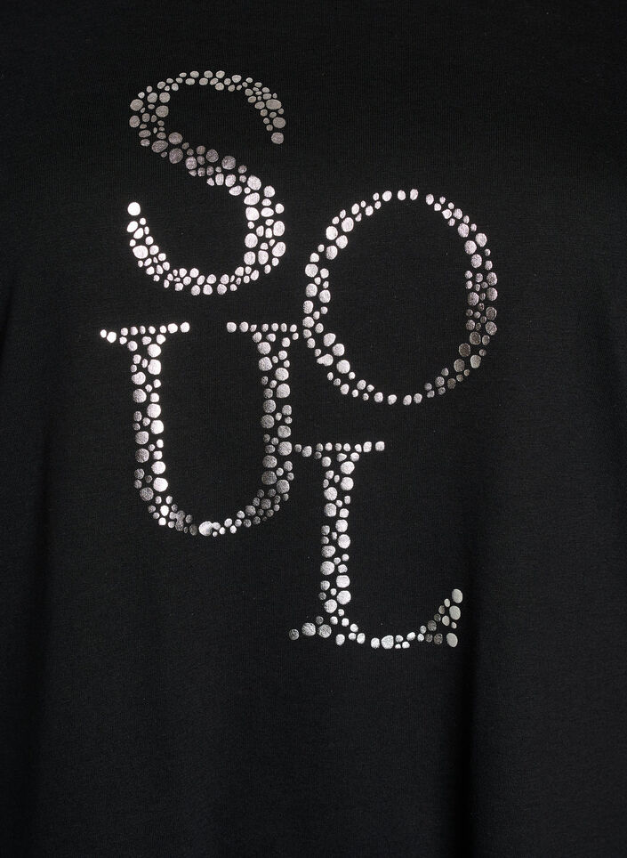 T-shirt met print, Zwart, Packshot image number 2