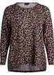 Luipaardprint blouse met lange mouwen, Bruin, Packshot image number 0
