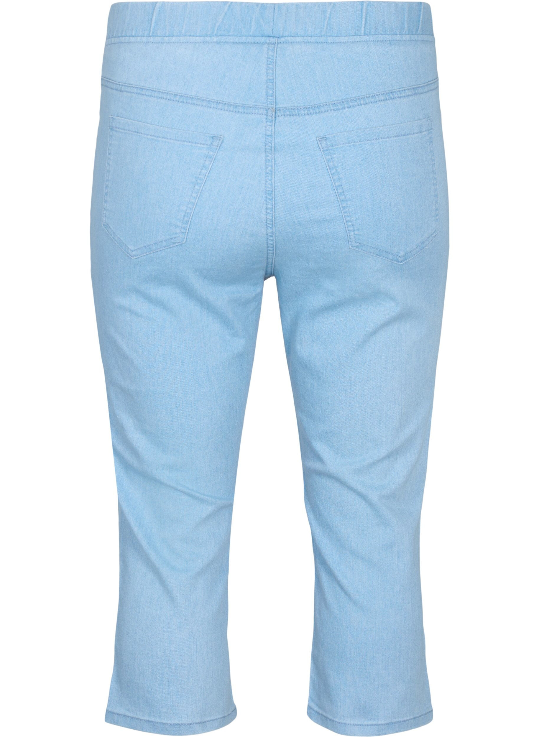 Zizzi Driekwart broek in katoenmix, Light blue denim, Packshot image number 1