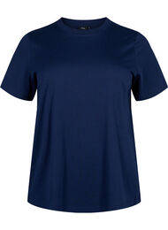 Basic katoenen T-shirt met ronde hals, Blauw