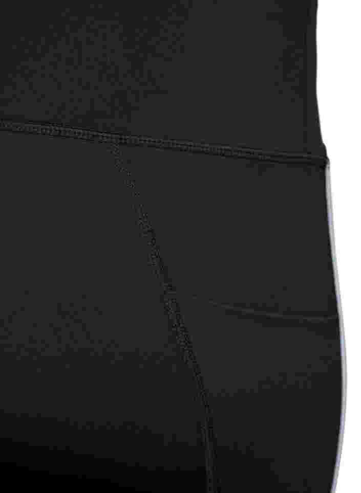 Sportlegging met reflecterende details en zijzakje, Black, Packshot image number 3