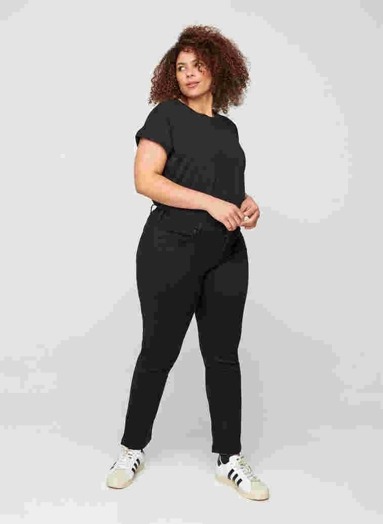 Slim-fit Emily jeans met normale taille, Black, Model image number 5