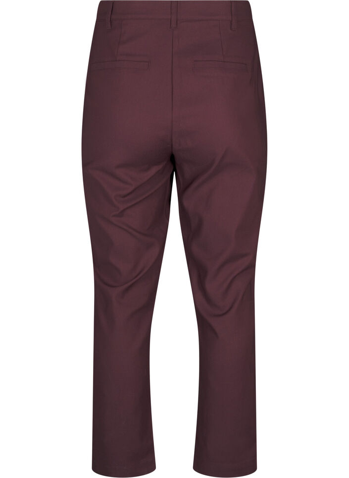 Broek met hoge taille en rechte pijpen, Donker Bordeaux, Packshot image number 1