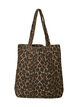 Denim shopper met luipaardprint, Bruin, Packshot image number 0