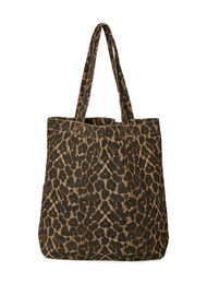 Denim shopper met luipaardprint, Bruin