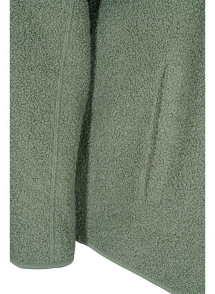 Korte teddy jas met zakken, Agave Green, Packshot image number 3