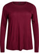 Blouse met lange mouwen van wol en viscose, Donker Bordeaux, Packshot image number 0