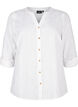 Katoenen blouse met een V-hals, Wit, Packshot image number 0