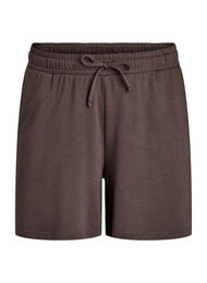 High-waist sweatshorts met zakken, Bruin