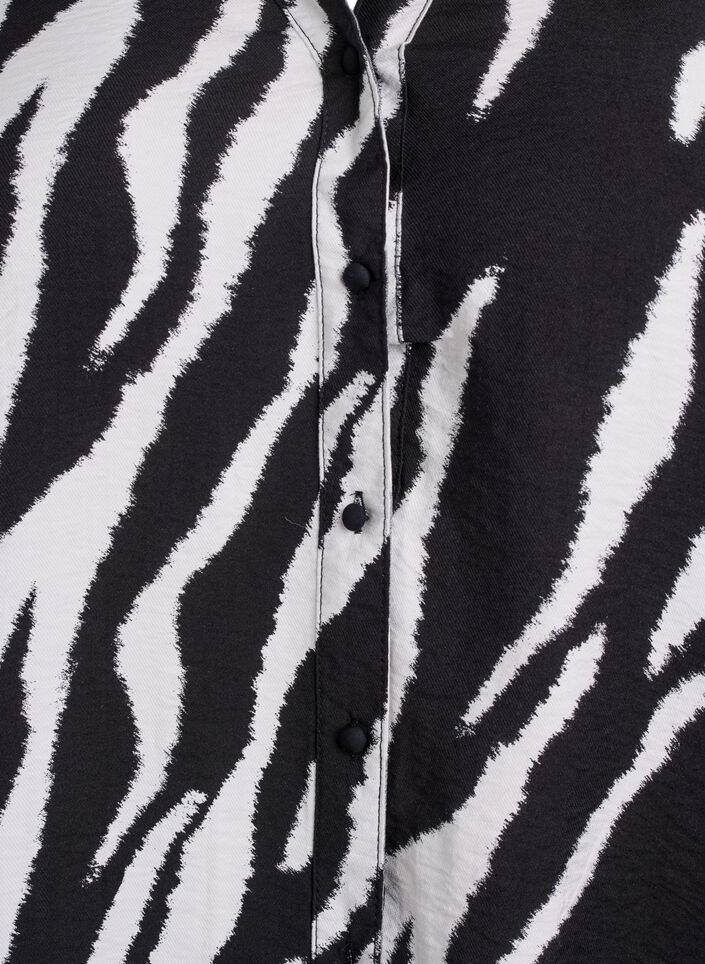 Zebraprint overhemd, Zwart, Packshot image number 2