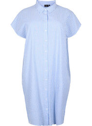 Lang gestreept katoenen overhemd, Light Blue Stripe