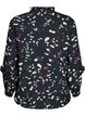 Blouse met print en ruchedetails, Zwart, Packshot image number 1