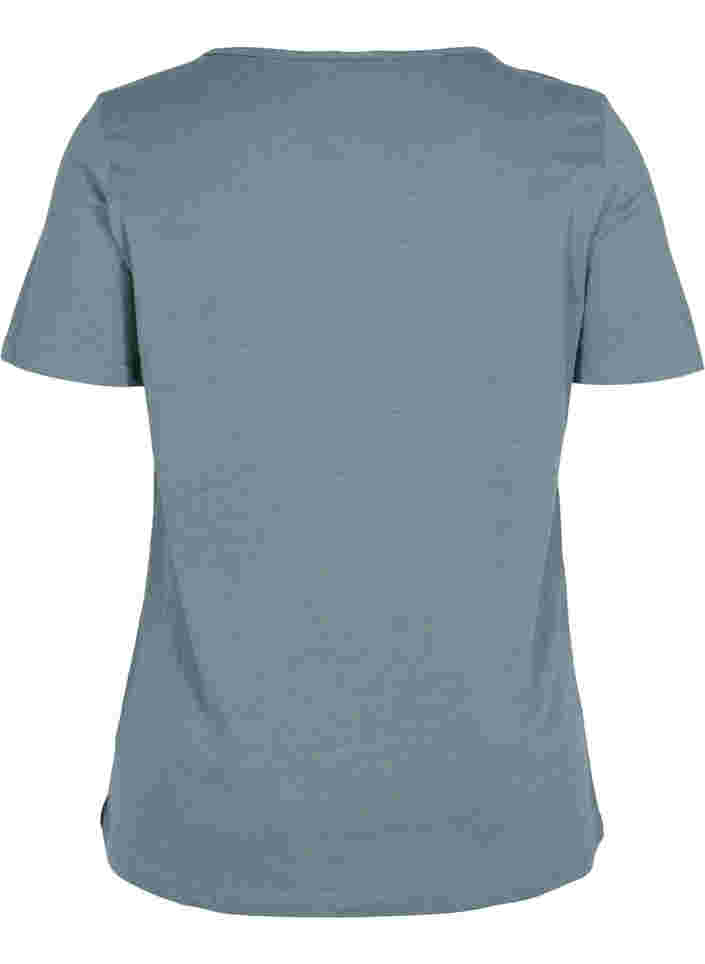 T-shirt met korte mouwen, v-hals en mesh, Balsam Green, Packshot image number 1