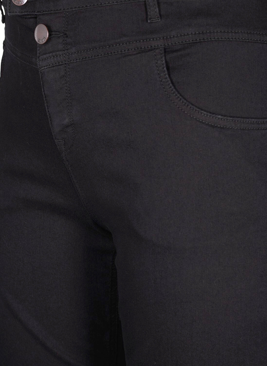 Zizzi Regular fit Gemma jeans met hoge taille, Zwart, Packshot image number 2