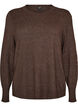 Gebreide blouse met ronde hals, Bruin, Packshot image number 0