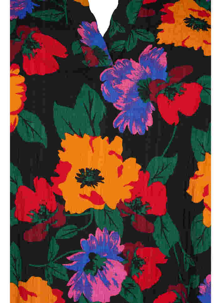 Bloemen blouse met 3/4 mouwen, Multi Flower AOP, Packshot image number 2