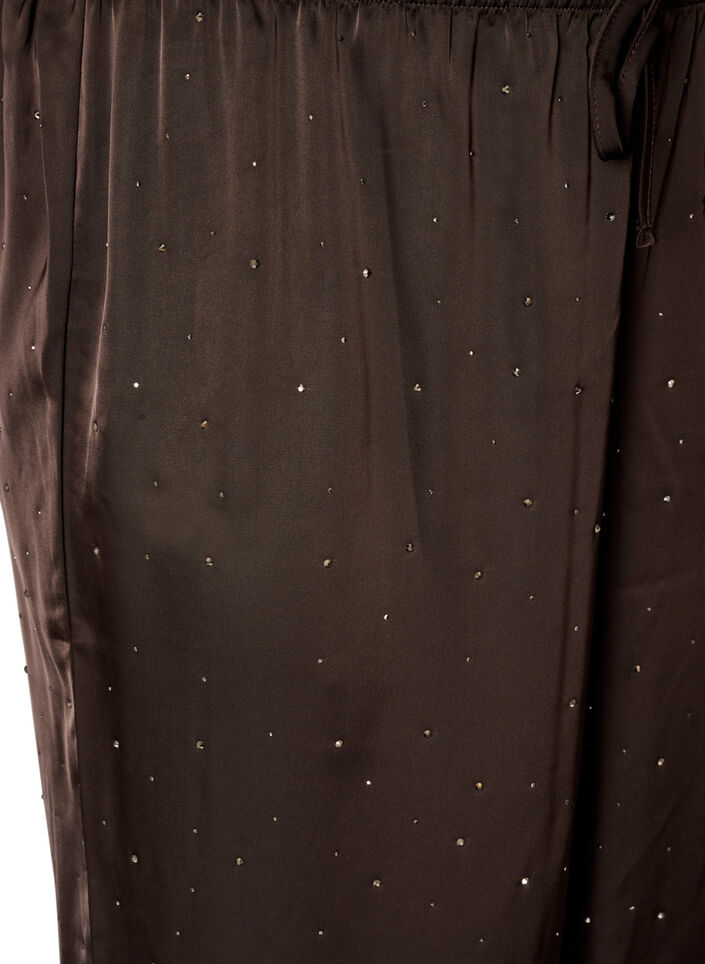 Satijnen ballonbroek met strassteentjes, Bruin, Packshot image number 2