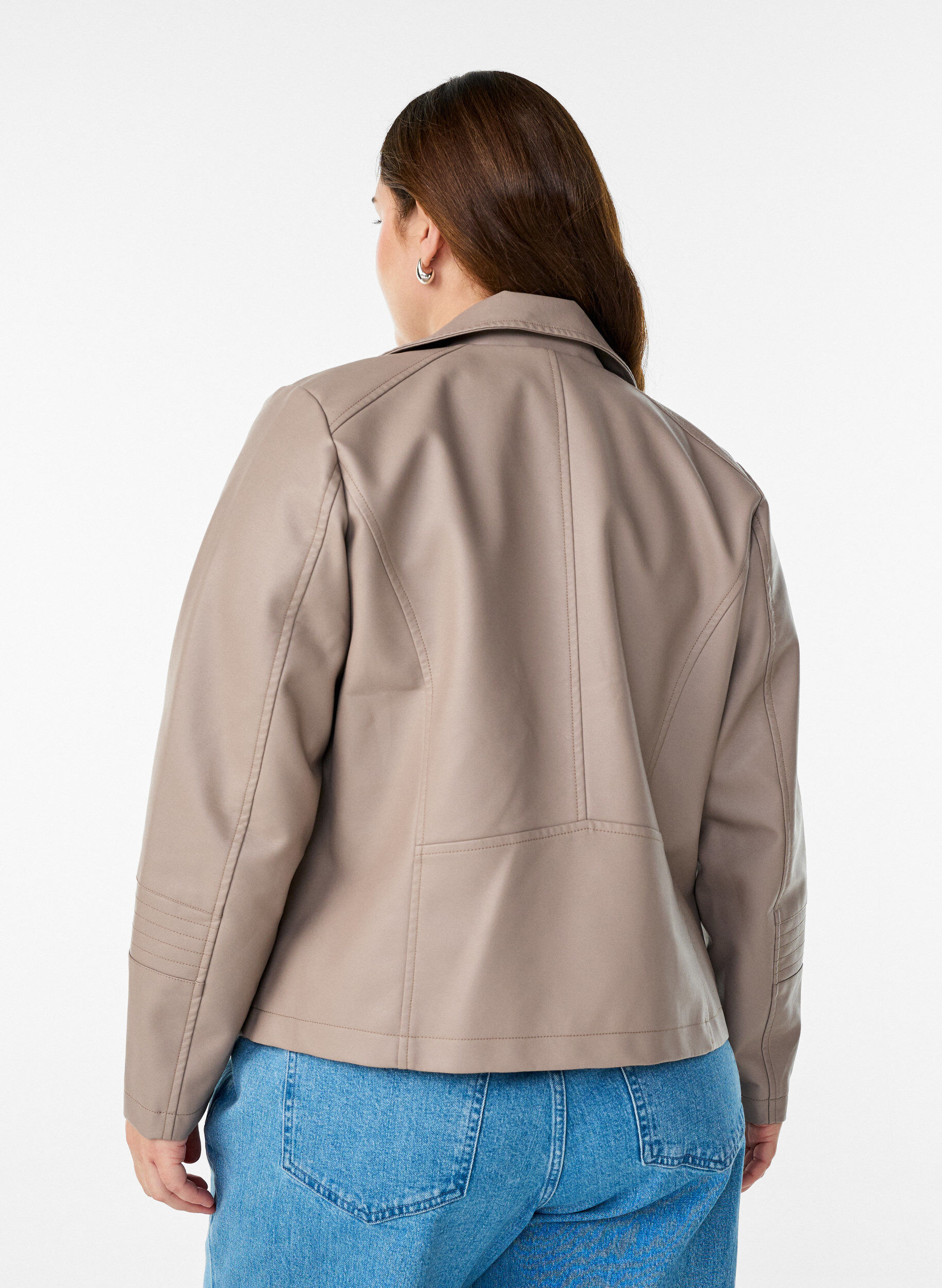 ZizziBikerjack in imitatieleer, Beige, Model image number 2