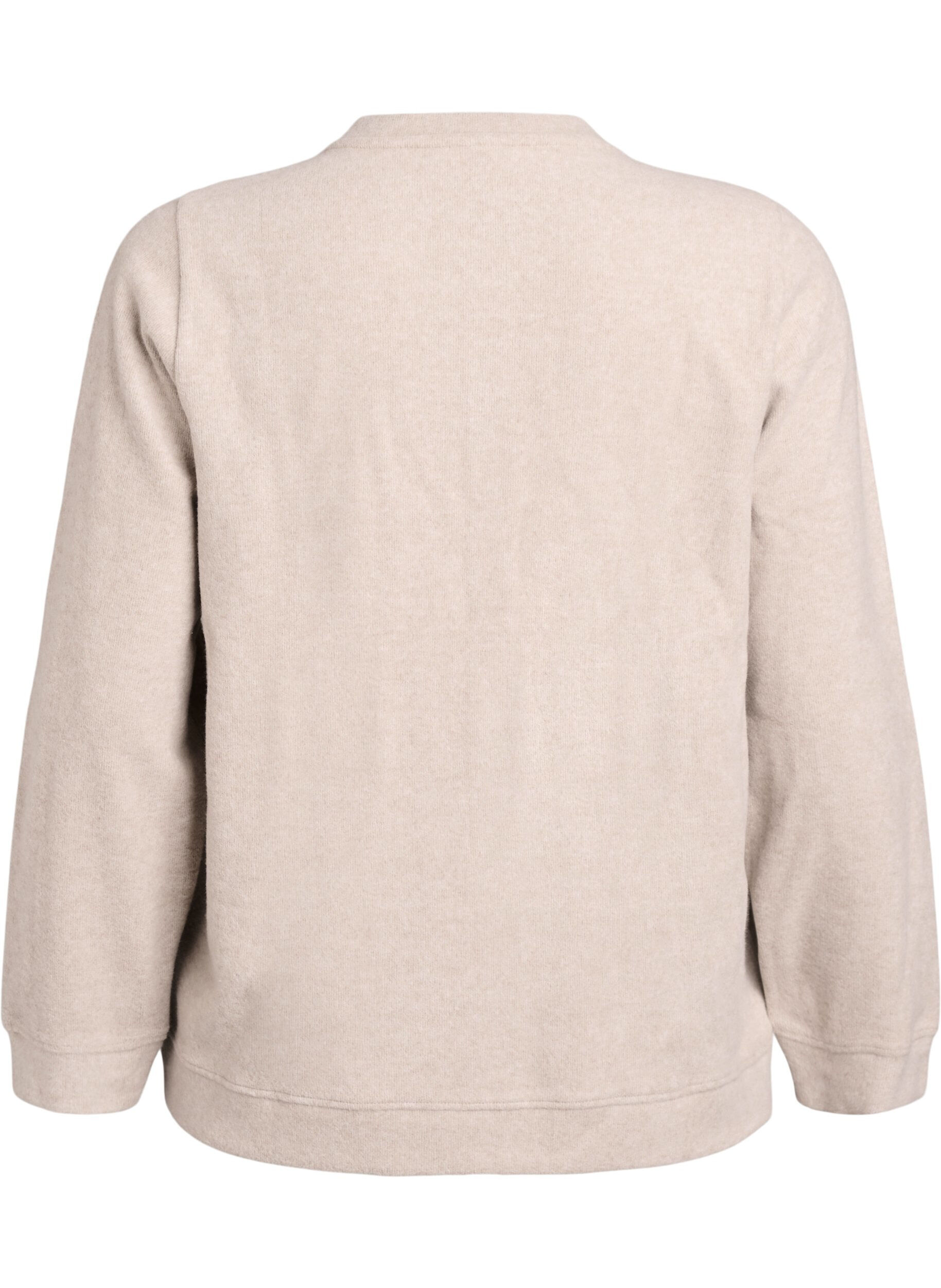 Zizzi Cardigan van jersey met ronde hals en knoopsluiting, Beige, Packshot image number 1