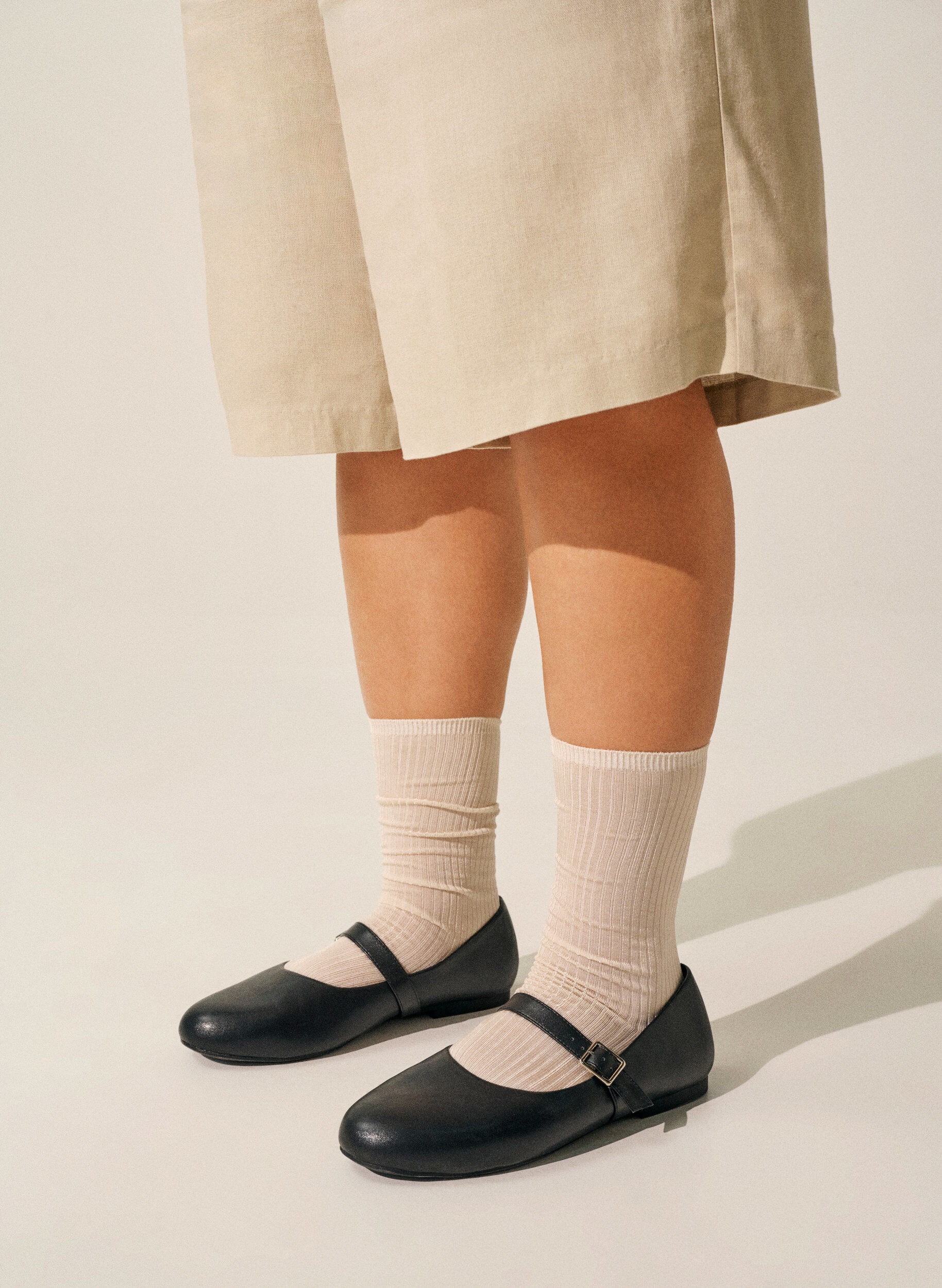 Zizzi Ballerina van imitatieleer met bandje, Zwart, Image image number 0