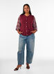 Gebreide vest met decoratieve knopen, Donker Bordeaux, Model image number 1