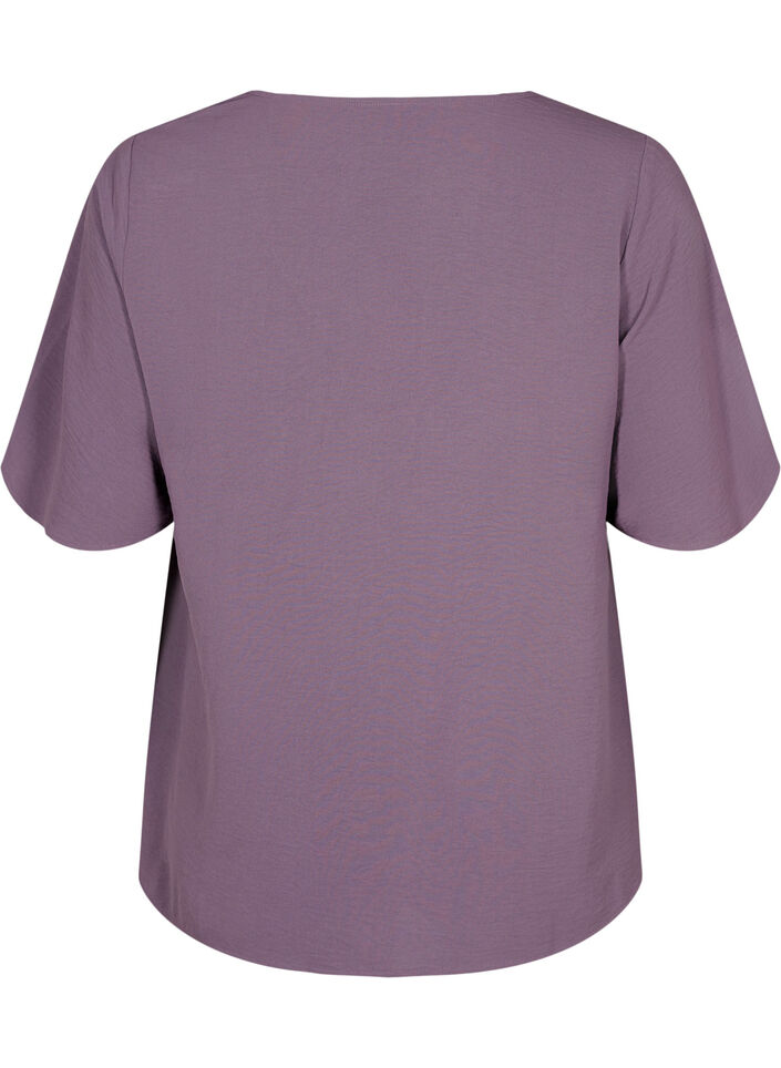 Blouse met A-lijn en korte mouw, Vintage Violet, Packshot image number 1