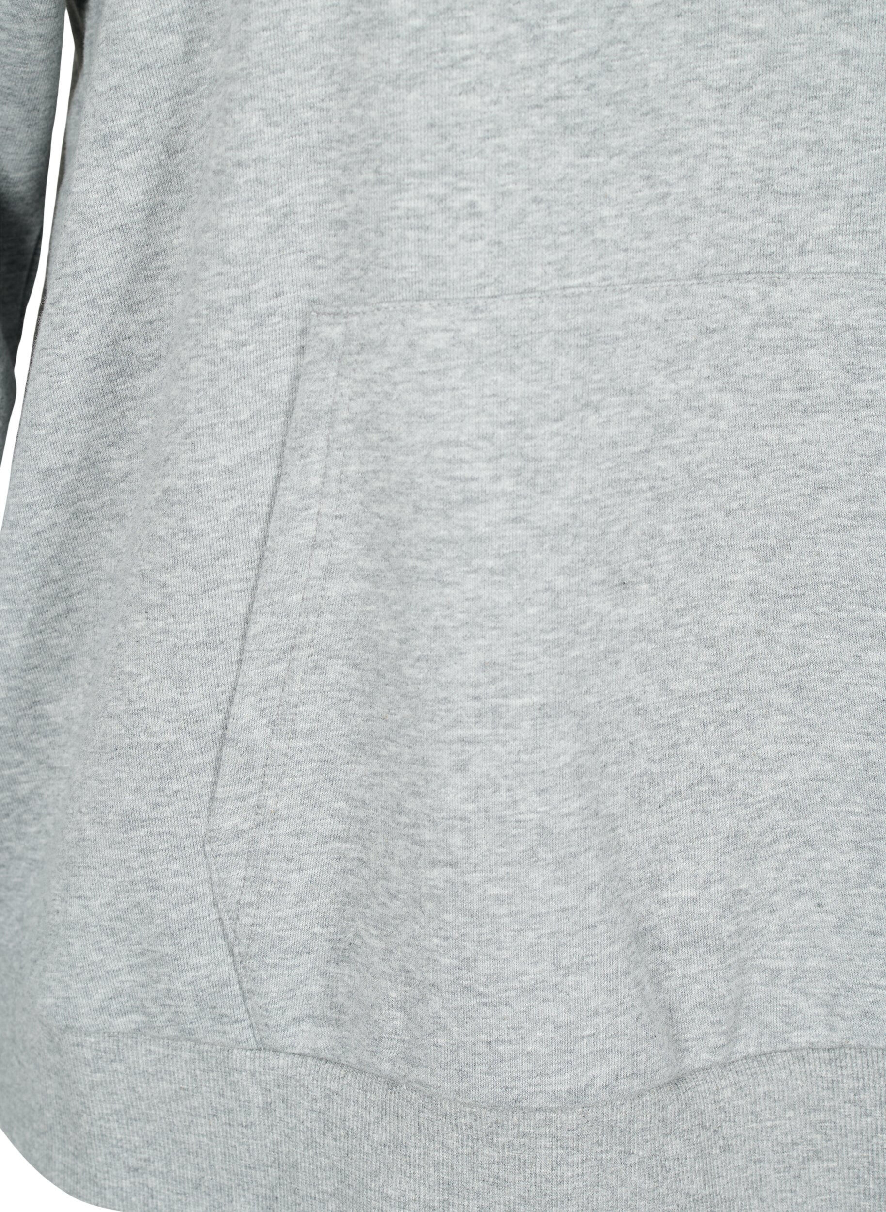 Zizzi Sweat hoodie, Light Grey Melange, Packshot image number 3